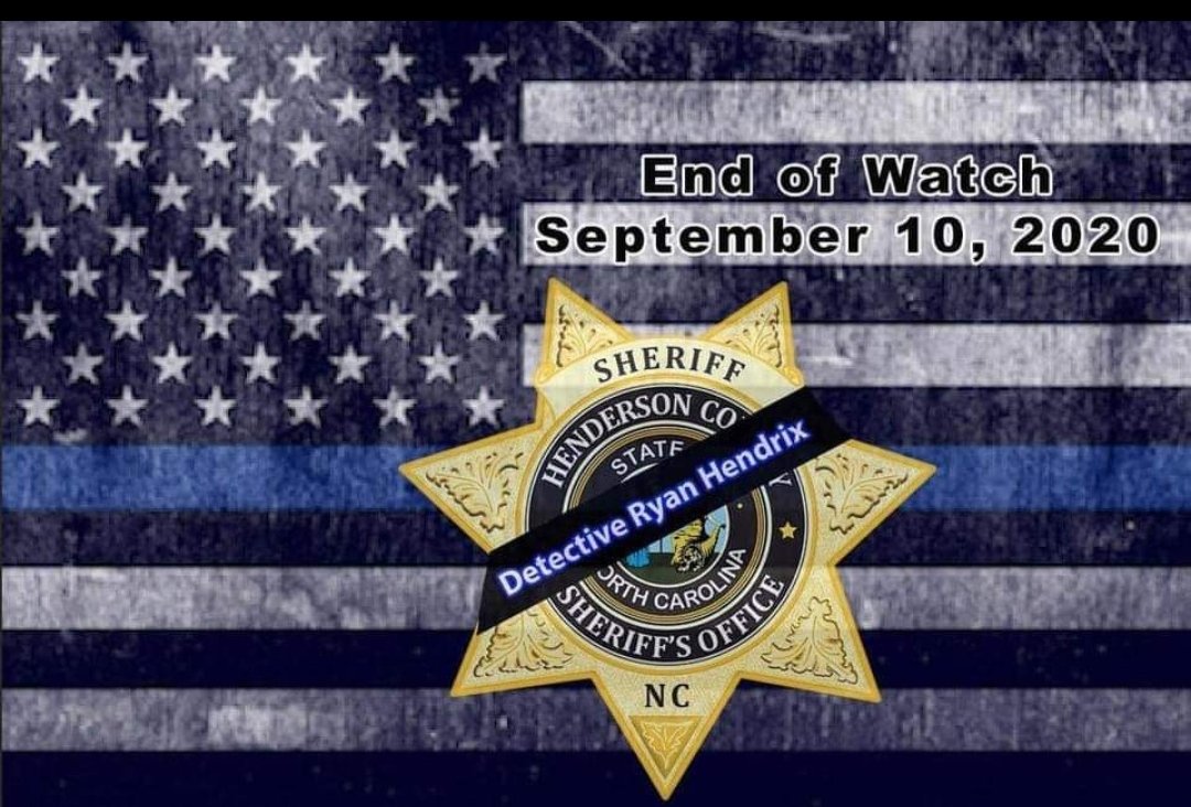 JenBalkcom's tweet photo. Today we take the time to remember Henderson County Detective Ryan Hendrix.
May God be with the men and women of the Henderson County Sheriff’s Office and Detective Hendrix’s family today and everyday.
#backtheblue #hendersoncountync https://t.co/xRqQem6CEC