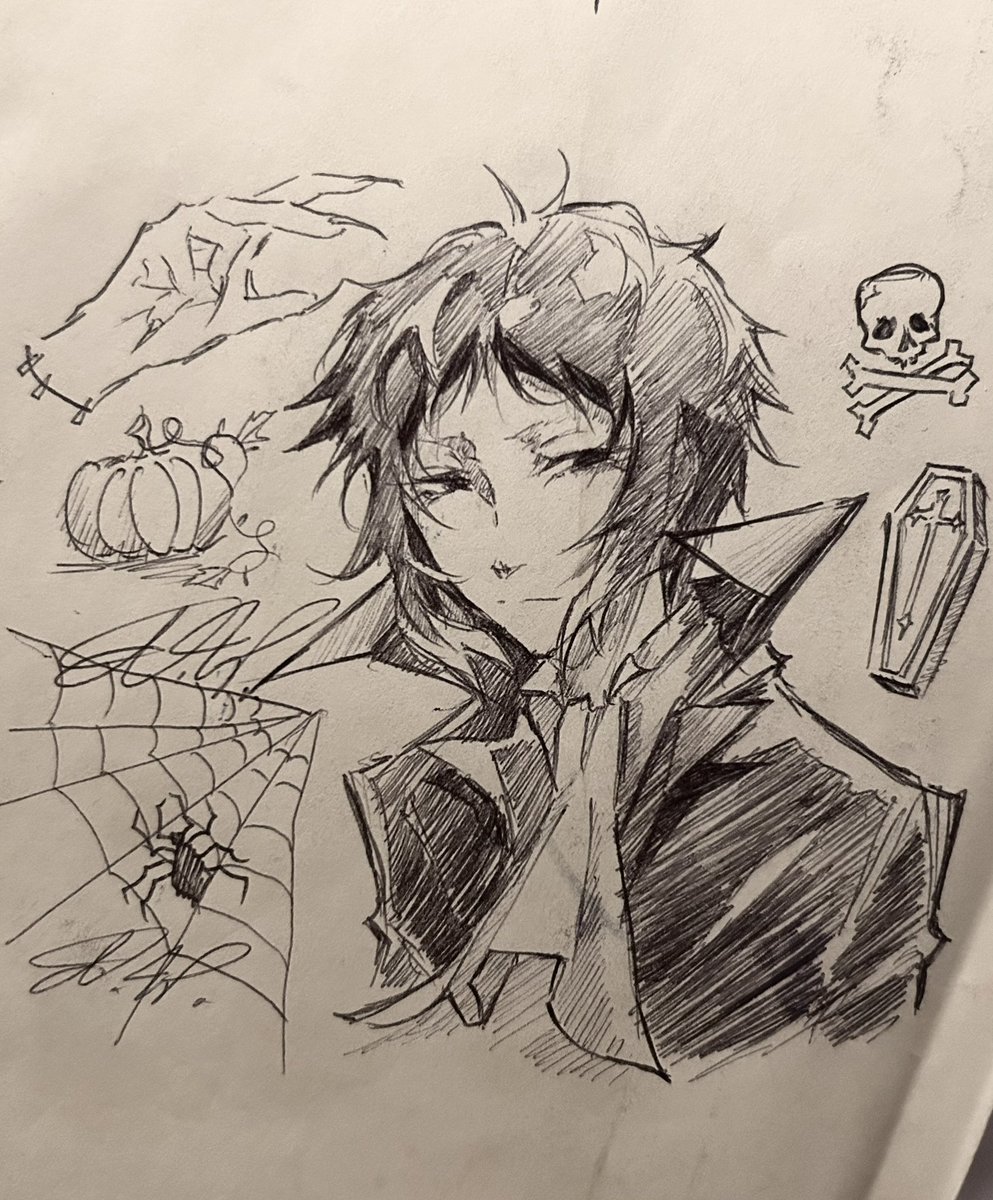 V4MP1RM0N3Y's tweet photo. Akutagawa pen drawings cause its almost spooky season 😻🎃🕷️🕸️🧛⚰️👻🪦
#BSD #bungosd #bsdtwt #bsdfanart #bsdseason5 #akutagawa #ryunosukeakutagawa #akutagawafanart #sskk #shinsoukoku #bsdchapter88 https://t.co/SJfAaZBthW
