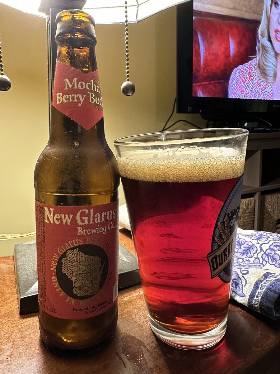 Oh my goodness this was worth the wait… Mocha Berry Bock from @newglarusbrew from the 2022 haul… hanging in the fridge til just the right time. Fresh raspberry fruit still singing! #BeerForStrangeClimates #CraftBeer #WIBeer