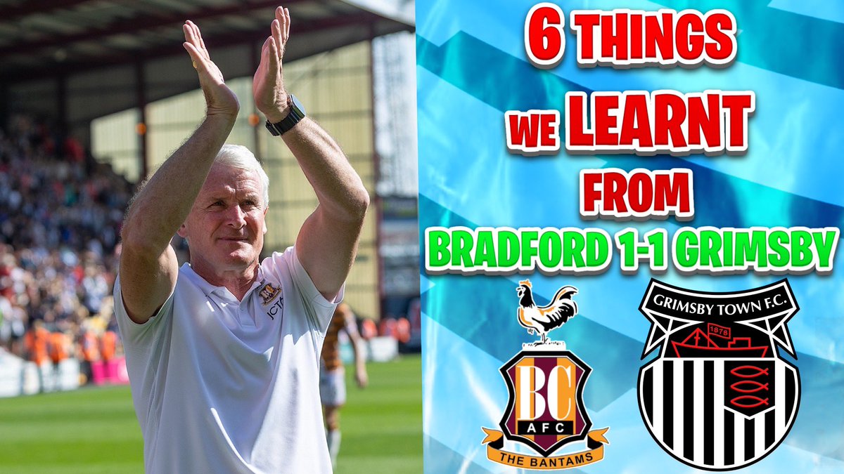 NEW VIDEO OUT NOW!

*6 THINGS WE LEARNT FROM BRADFORD CITY 1-1 GRIMSBY TOWN!*

Watch Here 👉youtu.be/TYaH7YN19p8?si…

Can We Hit 80 Likes?👍
❤️+♻️Appreciated🙏
#BCAFC #GTFC #Bantams #Mariners #BradfordCity #GrimsbyTown #EFL #Football #League2 #MatchReview #YouTube #Trending #Footy