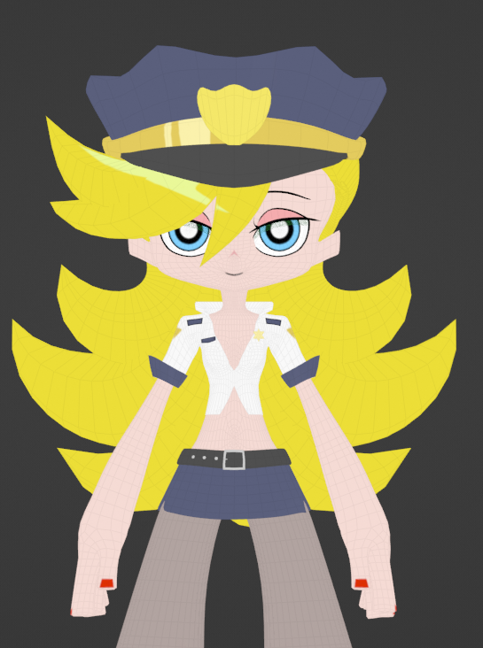GuuchanCh's tweet image. Working on making a police version of the Panty 3D model as well. Will try to make it an expression so that people can easily swap outfits when using it in VRChat 

#3db #3dmodel #pantyandstockingwithgarterbelt