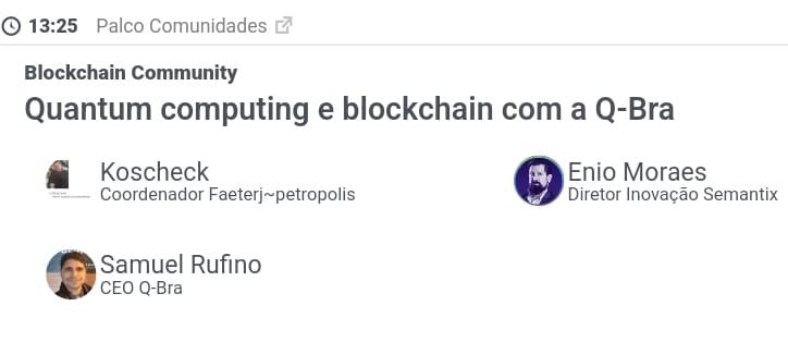 QubitsBrasil's tweet photo. Q-Bra é curadora da palestra sobre Quantum Computing na @blockchain_rio https://t.co/C5bi791xfA