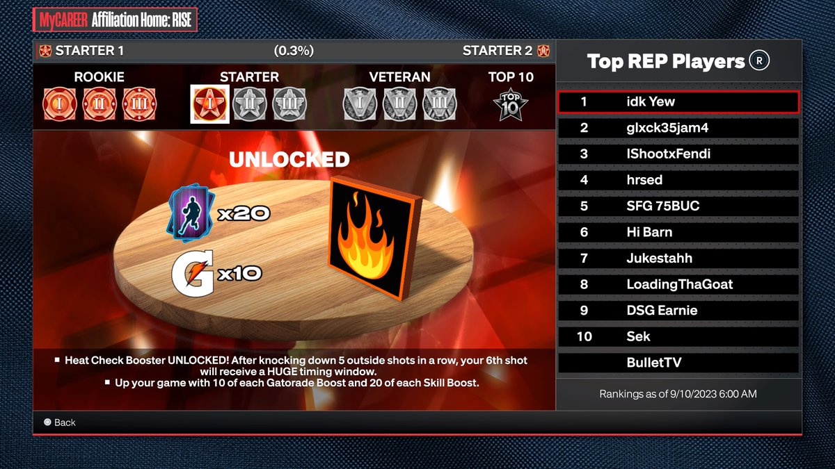 TV_Bullet's tweet image. Finally Starter 1 but 5 shots to get a boost on the 6th shot is almost pointless... It needs to be reduced #NBA2K24