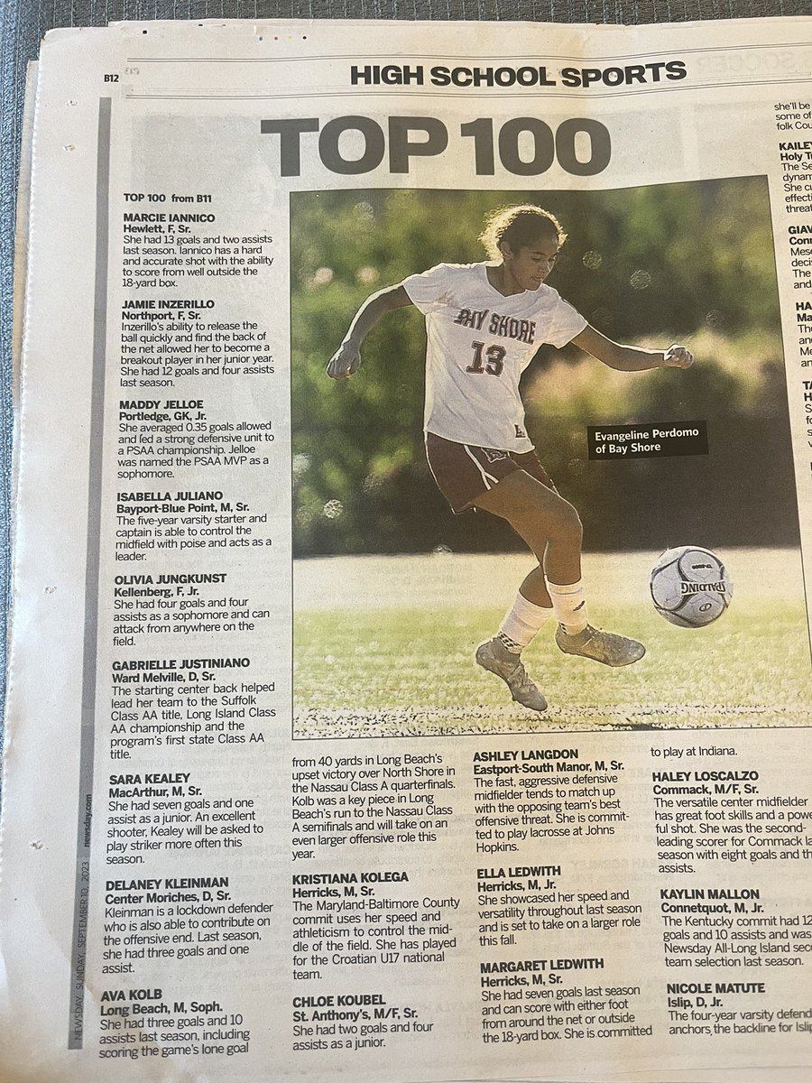 DonIrish140's tweet photo. Congratulations Sara on being named Top 100 player’s on L.I⚽️ https://t.co/N7PaXuj7HL