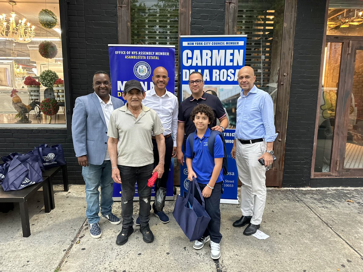 MannyDeLosSanto's tweet photo. This week, we partnered with another local business for a Back-To-School Giveaway! Thank you to all who helped make this event possible, Utopia Kitchen &amp; Lounge, Manhattan CB12, @InwoodMerchant, Renaissance Technical Institute, @CnDelarosa, our volunteers, and all our sponsors. https://t.co/Q9VJKX7YIe