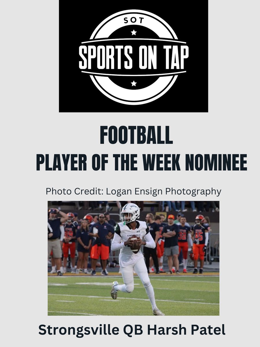 Strongsville QB Harsh Patel
11/16 151 Yards 4 TD'S