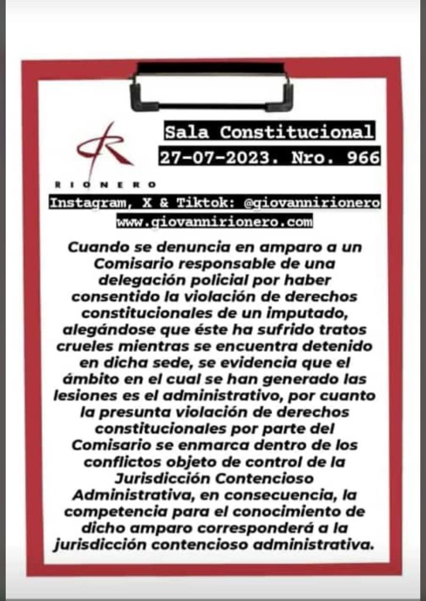 MundarayZair's tweet photo. #ALERTA la Sala Constitucional dicta sentencia muy trascendente para la protección de los criminales de lesa humanidad. La acción de amparo que denuncie tratos crueles o inhumanos en sedes policiales, los sacan del ámbito penal y declaran competentes a los jueces en materia contencioso administrativo. Será que estiman  que las torturas ahora son actos administrativos y no delitos? Sacarlo del ámbito de la competencia penal es muy grave para la protección de víctimas y el restablecimiento de sus derechos. Desde antes de la ley de amparo (1988) la naturaleza del derecho invocado determinaba la competencia, ya no. La consolidación del Estado torturador avanza.