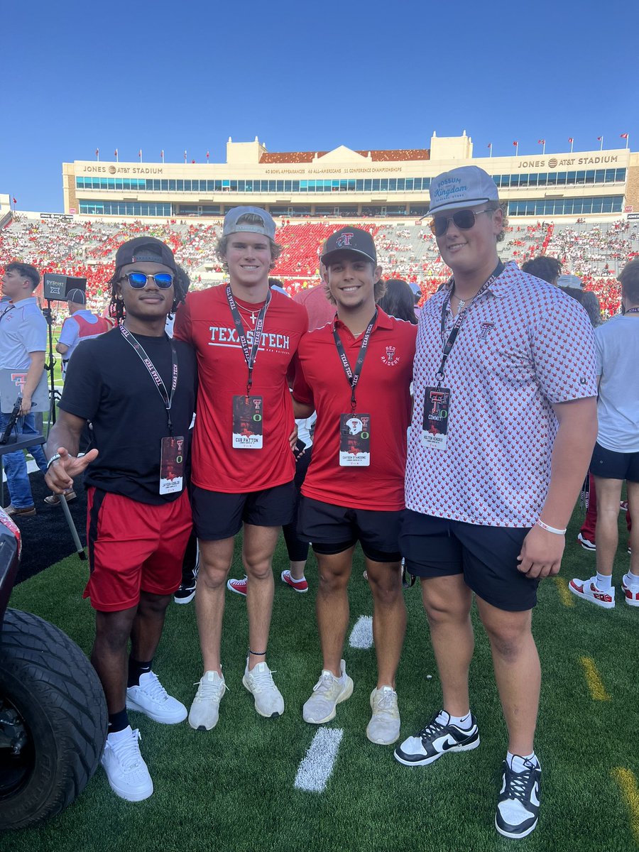 CUB PATTON (@cubpatton) on Twitter photo Thank you <a href="/TexasTechFB/">Texas Tech Football</a> for an awesome Game Day Invite. We appreciated the hospitality & especially enjoyed hanging out with amazing athletes such as <a href="/Will_Hammond13/">Will Hammond 🌵</a>- the BEST QB in the country, and TOP OL <a href="/longkasen1/">Kasen Long</a> & <a href="/HendrixHolton/">Holton Hendrix🌵</a>!
<a href="/JoeyMcGuireTTU/">Joey McGuire 🌵</a> <a href="/CoachKennyPerry/">Kenny Perry 🌵</a> Thank you <a href="/TexasTechFB/">Texas Tech Football</a> for an awesome Game Day Invite. We appreciated the hospitality & especially enjoyed hanging out with amazing athletes such as <a href="/Will_Hammond13/">Will Hammond 🌵</a>- the BEST QB in the country, and TOP OL <a href="/longkasen1/">Kasen Long</a> & <a href="/HendrixHolton/">Holton Hendrix🌵</a>!
<a href="/JoeyMcGuireTTU/">Joey McGuire 🌵</a> <a href="/CoachKennyPerry/">Kenny Perry 🌵</a>