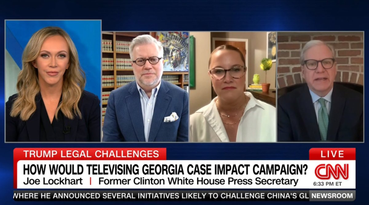 Media: @joelockhart to @PaulaReidCNN: The political campaign and legal battles 'are all one in the same now for #DonaldTrump. The legal actions taken against him, he's using in his campaigns as evidence that 'the system is rigged.' It goes right to the heart of the message he's…