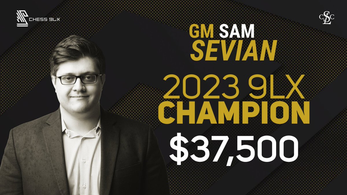 STLChessClub's tweet photo. Big Congratulations to GM Sam Sevian, the 2023 Chess9LX Champion!!! 
#ChampionsShowdown #Chess9LX https://t.co/DngPy7okT8