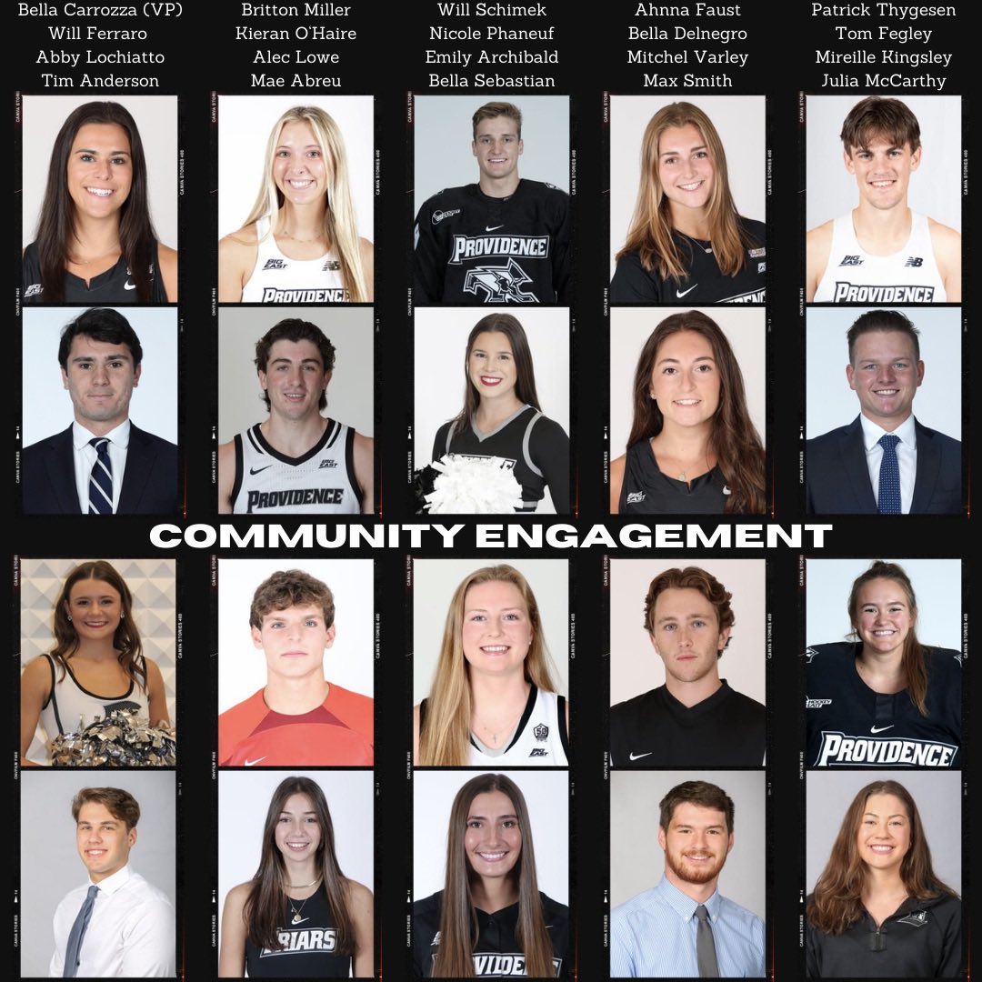 PC_SAAC's tweet photo. Introducing your 2023-24 SAAC Reps and Subcommittees! SAAC has three subcommittees including Community Engagement, You’re Never Alone in Friartown and Diversity, Equity and Inclusion. #GoFriars #PCSAAC https://t.co/83jr6wFF4D