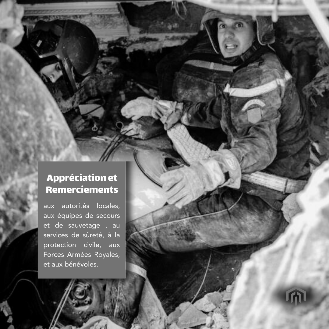 EducallMA's tweet photo. Our heartfelt #appreciation goes out to the local authorities, dedicated #rescue and #relief teams from the #security services, #civildefense, the #RoyalArmedForces, and the tireless #volunteers who have shown unwavering #commitment and #courage. 📸 AFP # #زلزال_المغرب https://t.co/TbtdeEZXQL