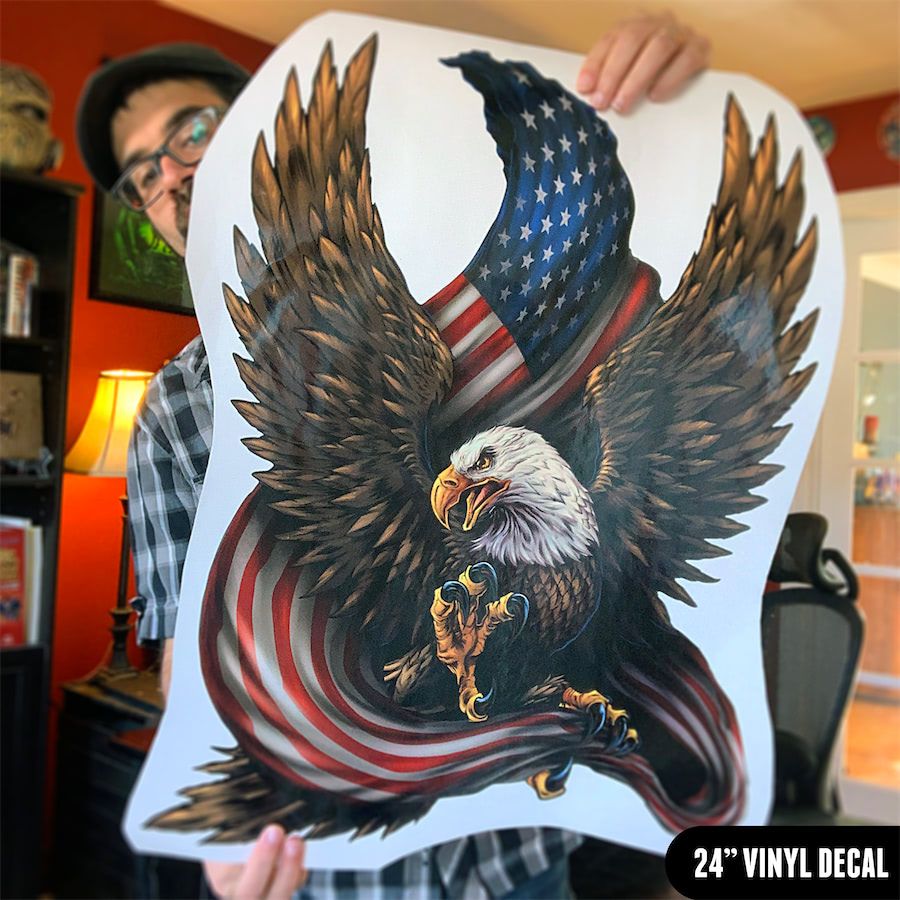 flylanddesigns's tweet photo. Eagle and Flag artwork I created - now available as a giant 24" Vinyl Decal.
Available in giant 24", or a smaller, yet respectable 12" size here:
https://t.co/OhAwcYOJIX…
#eagle #patirotic #decal #vinylwraps #vinylwrap #vinylart #wrapart #wrapartist #vehiclewraps https://t.co/wLowcOjuNk