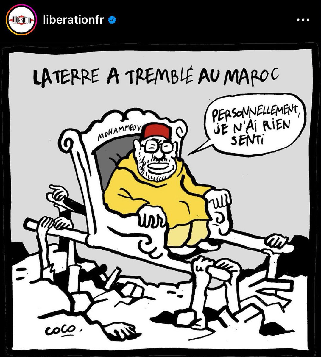 SCCR_212's tweet photo. Que vous suiviez une ligne politique (aussi putride soit-elle) c’est une chose.

Que vous n’attendiez même pas que la chair de nos morts ait refroidi pour user de votre propagande en est une autre. 

Dîtes à vos commanditaires que vous ne duperez plus personne, le réveil marocain résistera à toute catastrophe. 

Le respect ou la porte. @libe