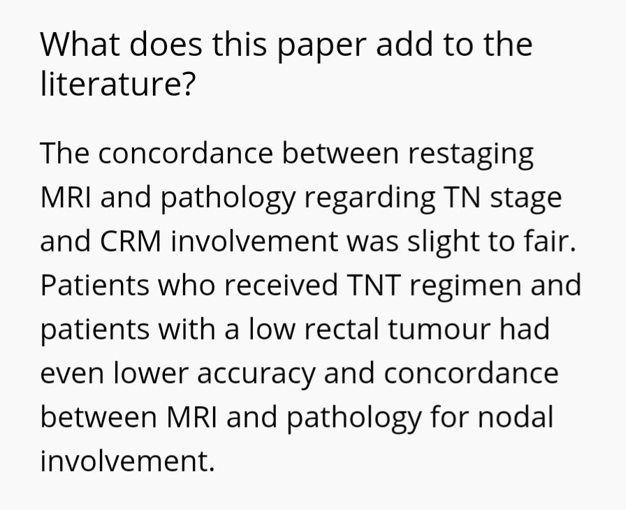 Colorectal Disease (@colorectaldis) on Twitter photo #CoDiSundays☕📖
How reliable is restaging #MRI after neoadjuvant treatment for #rectalcancer? By <a href="/RachellGefen/">Rachell.Gefen</a> <a href="/SWexner/">Steven D Wexner MD, PhD</a>
#colorectalsurgery
Read #openaccess here👇
onlinelibrary.wiley.com/doi/10.1111/co… #CoDiSundays☕📖
How reliable is restaging #MRI after neoadjuvant treatment for #rectalcancer? By <a href="/RachellGefen/">Rachell.Gefen</a> <a href="/SWexner/">Steven D Wexner MD, PhD</a>
#colorectalsurgery
Read #openaccess here👇
onlinelibrary.wiley.com/doi/10.1111/co…
