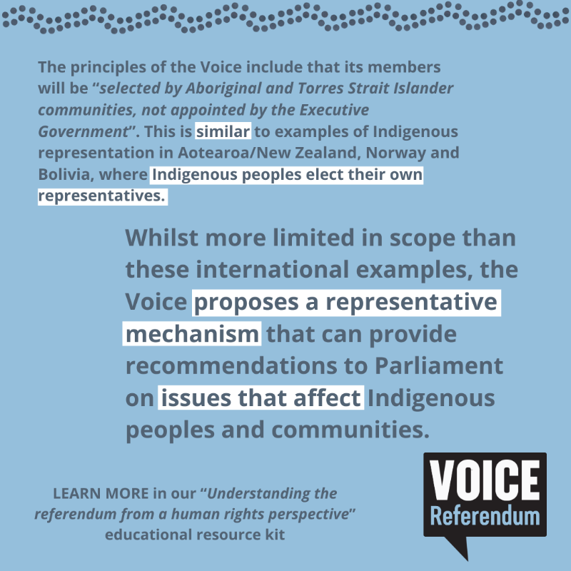 AusHumanRights's tweet photo. These are just some of the ways Indigenous rights are recognised in other colonised countries.

The proposed #Voice would ensure Indigenous participation in decision making, and be a way for government to consult with Indigenous peoples.

Learn more: https://t.co/vGQcaFuCrD