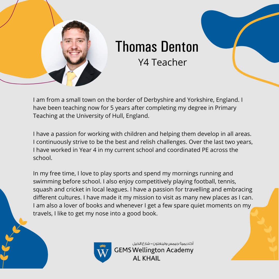 gems_khail's tweet photo. We would like to introduce our newest team member, Mr. Thomas Denton, who joins us with an unwavering passion for working with children and nurturing their growth in every aspect of life. 🌱💫

#TeamWEK #newstaff #WelcometoWEK #ouracademy @GEMS_ME https://t.co/UcujYybAjd