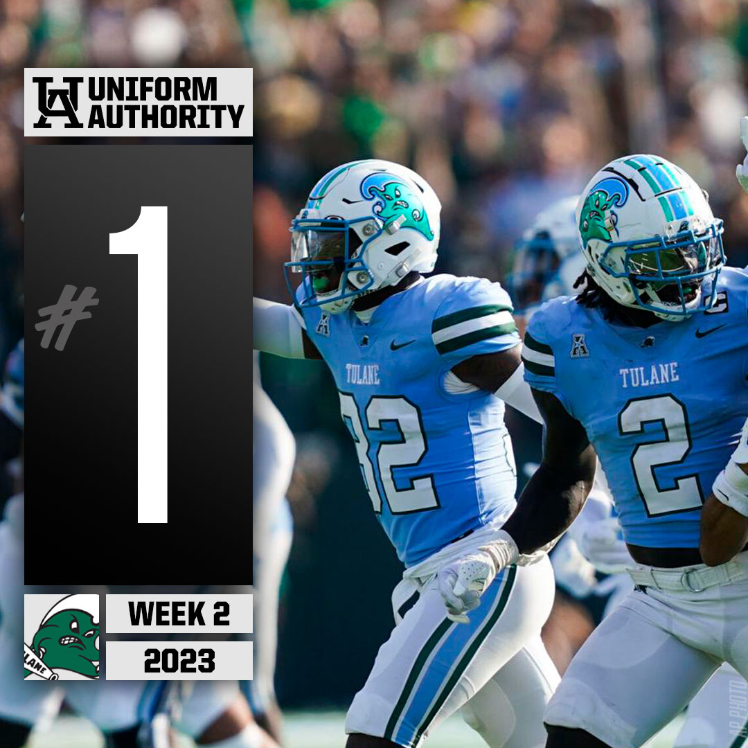UniAuthority's tweet image. #UniAuthority Week 2 Uniform of the Week: 
1. @GreenWaveFB 

#UAWeek2 | @TulaneEquipment