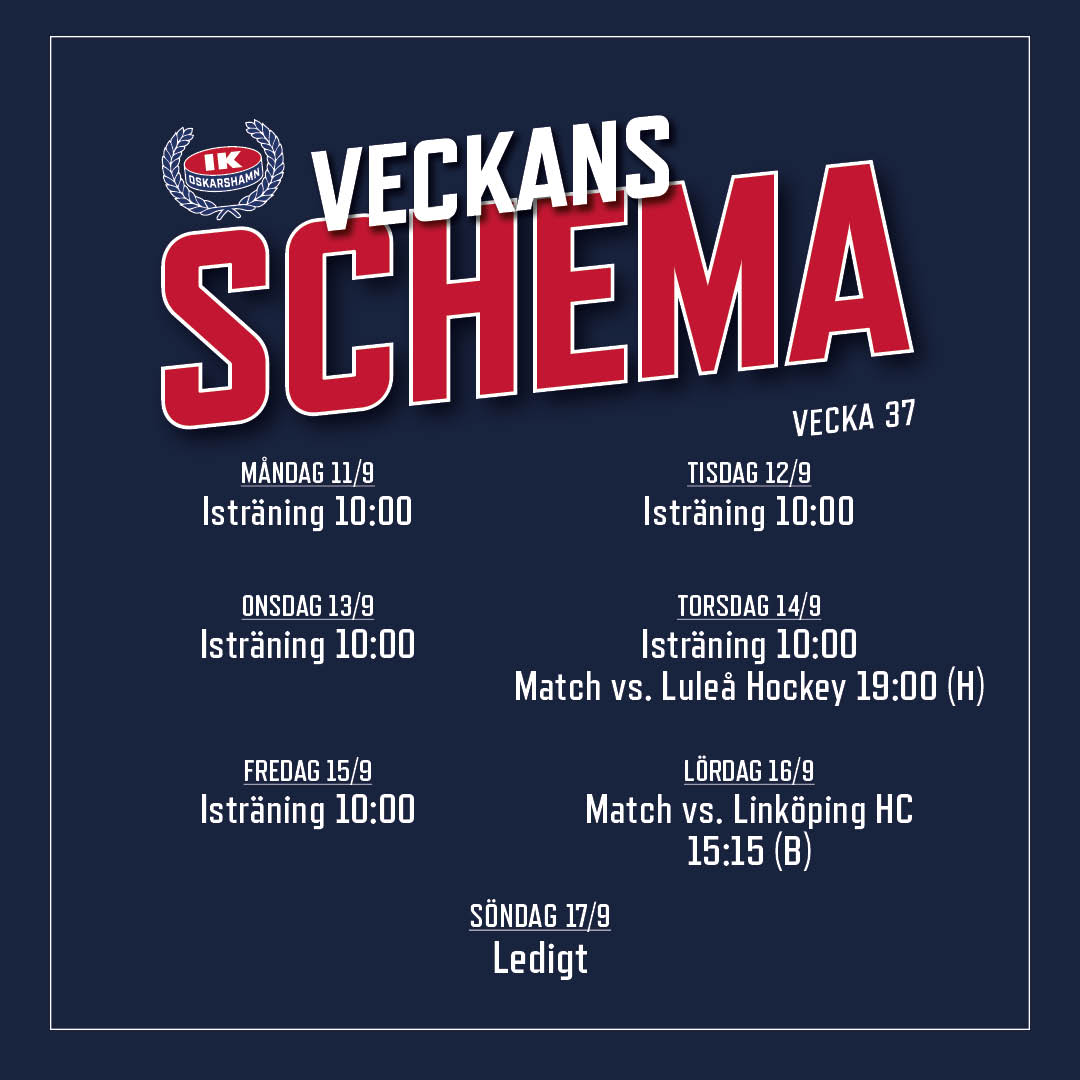 iko_officiell's tweet photo. Det är premiärvecka! På torsdag smäller det mot Luleå och Linköping. Vi kommer nyttja veckan till att finjustera formen för att vara redo när det gäller. Ses i hallen! https://t.co/B2pJDe49O5