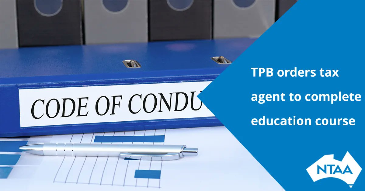 TPB orders tax agent to complete education course buff.ly/3P9Q5qh 
#NTAA #TPB