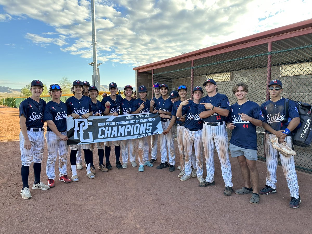 NVGoldenSpikes's tweet photo. 18U Golden Spikes rattle off a 5-1 record on the weekend and the 18U championship W. Solid weekend. Always grinding.🏆@Pg_Nevada @PG_Tourney https://t.co/k0vKm67I0G
