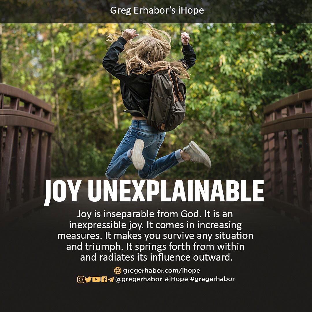 spokesmancom's tweet image. Joy is one of the free gifts we have received in Christ Jesus,it gives us strength to face and conquer life challenges, it is a soul food for our Christian journey. 
#Christian #joy #unexplainable #strength #faith