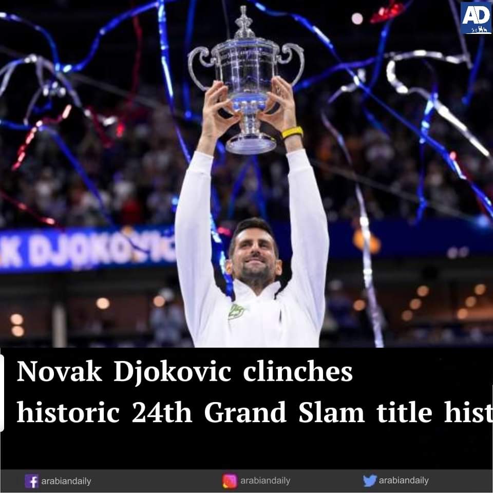 arabiandailys's tweet photo. 24TH GRAND SLAM TITLE! π
Novak Djokovic has made history again.
Novak Djokovic would not let Daniil Medvedev spoil his date with history a second time as he battled past the Russian 6-3 7-6(5) 6-3
#NovakDjokovic #USOpen #DaniilMedvedev #InstaWithAD #ADSports #Sports #tennis https://t.co/TdoUEHEzbI