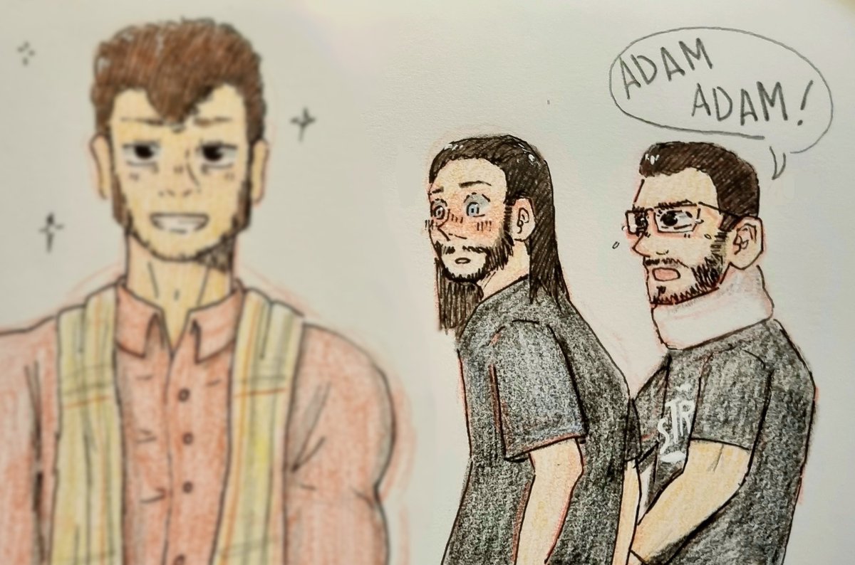 Alexand45978366's tweet photo. Hi! I drew this meme where the guy is- well, I don't have to explain this, this explains itself 😭🤝✨️ (Im considering doing it again digitally tho 👀)

#Brochachos4life 💗

-Tags-
@The_MJF @AdamColePro @roderickstrong #aew #aewdynamite #mjf #adamcole #wrestling #adamjf #fanart https://t.co/UOxv58eOYe