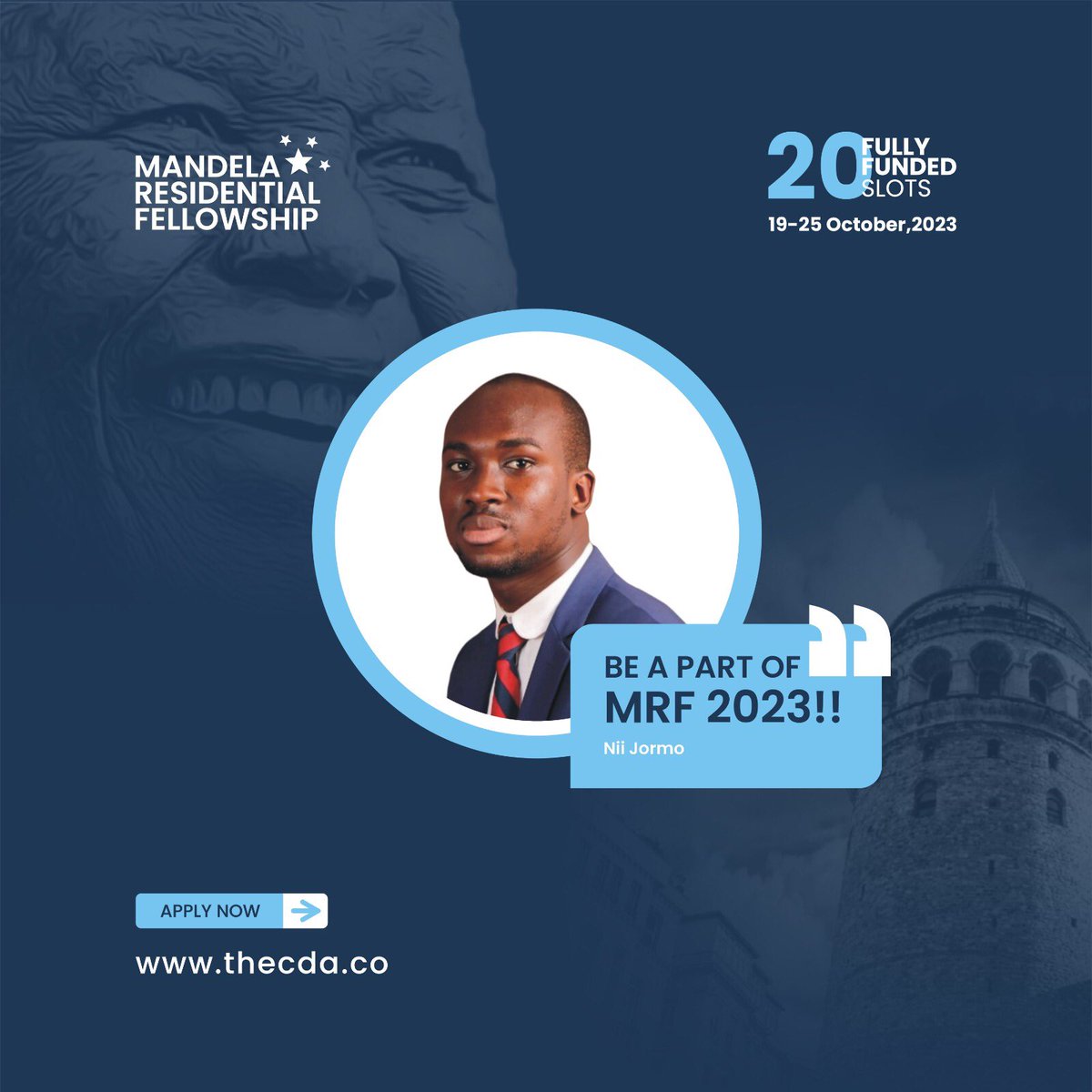njormo's tweet photo. I am exhilarated to share that I have put forth my application to be one of the select 20 Fully Funded Delegates to partake in the week-long Mandela Residential Fellowship 2023– a prestigious occasion transpiring in Istanbul, Turkey

 #MRF2023 #mandelaresidentialfellowship #CDA https://t.co/kSFphxOCxP