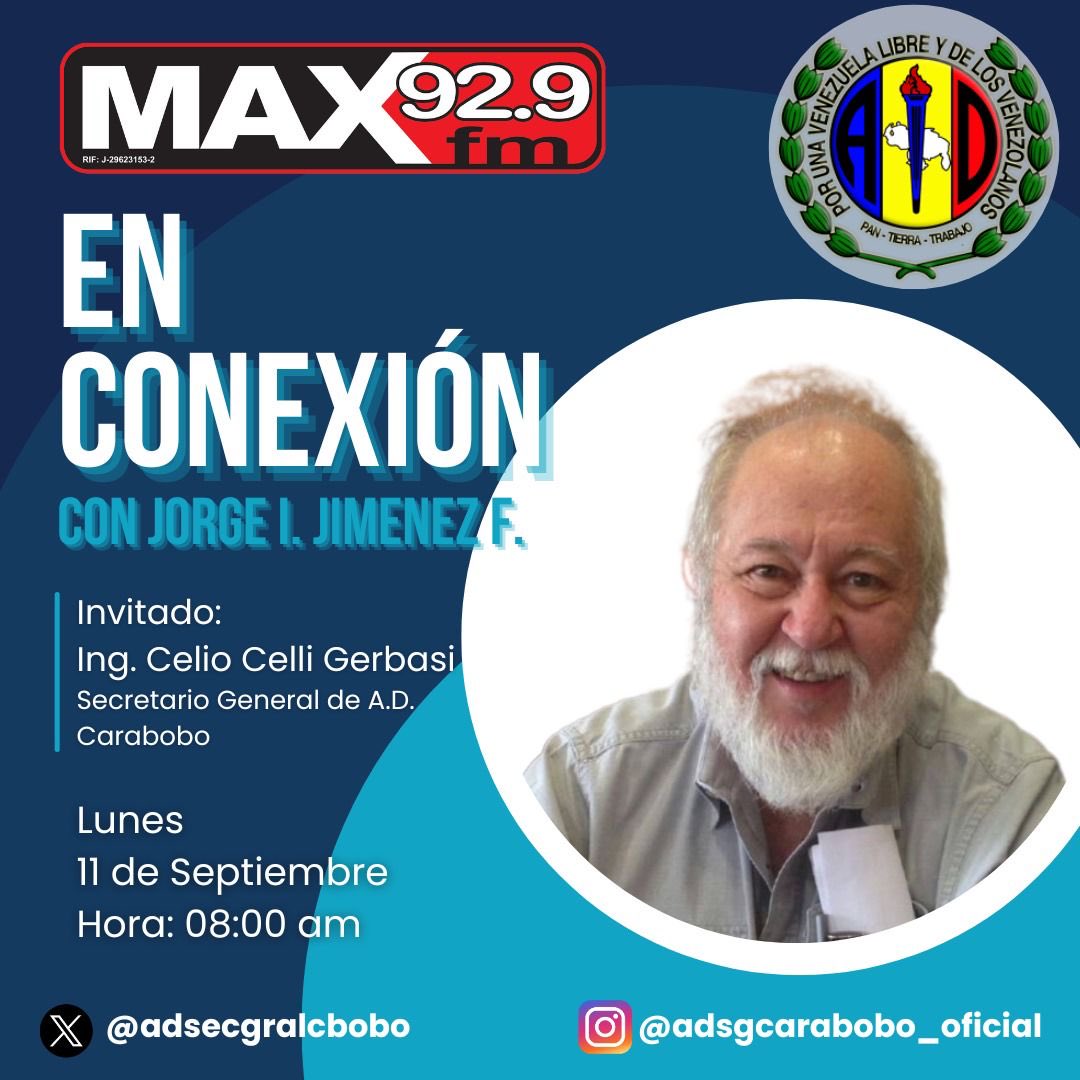 En el marco del 82 Aniversario. Con Orgullo Adeco, hablaremos del acontecer regional y nacional. Pasado, Presente y Futuro de Acción Democrática. AD es la Fuerza de la Esperanza!!!