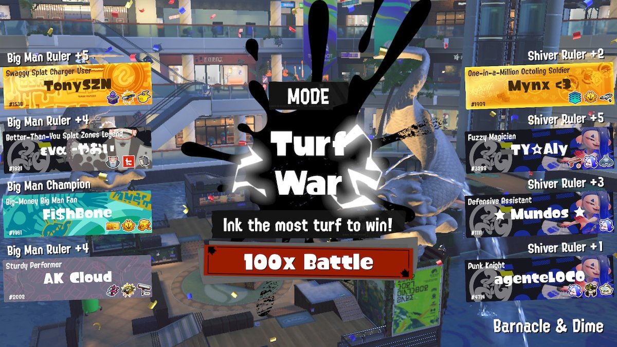 CoyotesLuck27's tweet photo. LETSSS GOOOO, mylast match was a 100x battle!!!

#teambigman #splatfestteam #splatfest #Splatoon3 #NintendoSwitch https://t.co/BklrJKGlIA