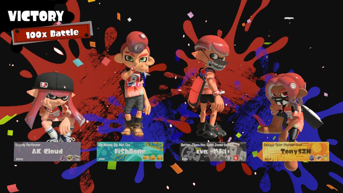 CoyotesLuck27's tweet photo. LETSSS GOOOO, mylast match was a 100x battle!!!

#teambigman #splatfestteam #splatfest #Splatoon3 #NintendoSwitch https://t.co/BklrJKGlIA