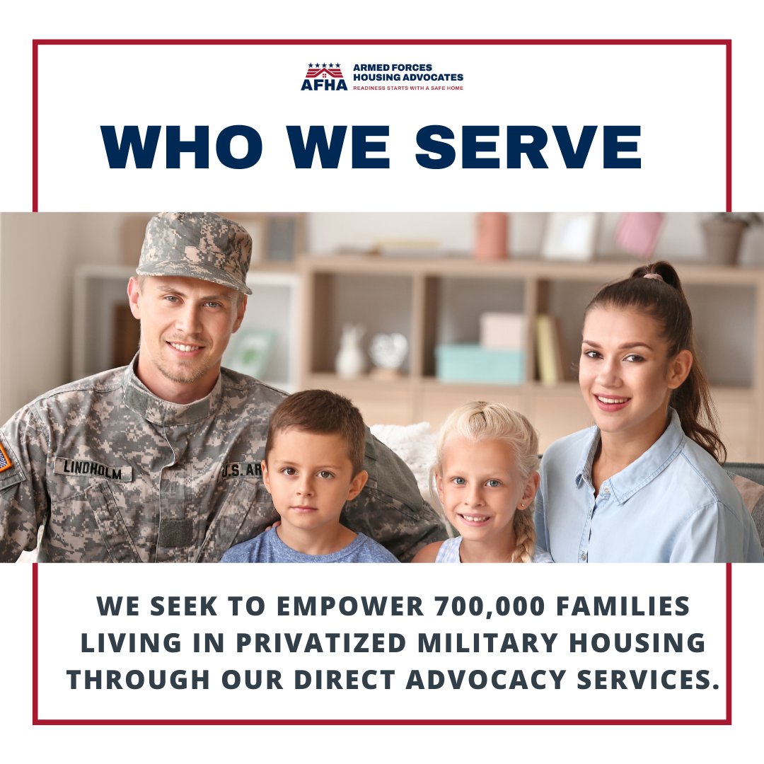 WHO DO WE SERVE? 💙 AFHA serves military families of every branch across the continental US, Hawaii, and Alaska. 

Ready to learn more? Check out our website: afhousingadvocates.org

#afha #milso #advocate #militaryhousing #militaryfamily  #militaryspouse #supportourtroops