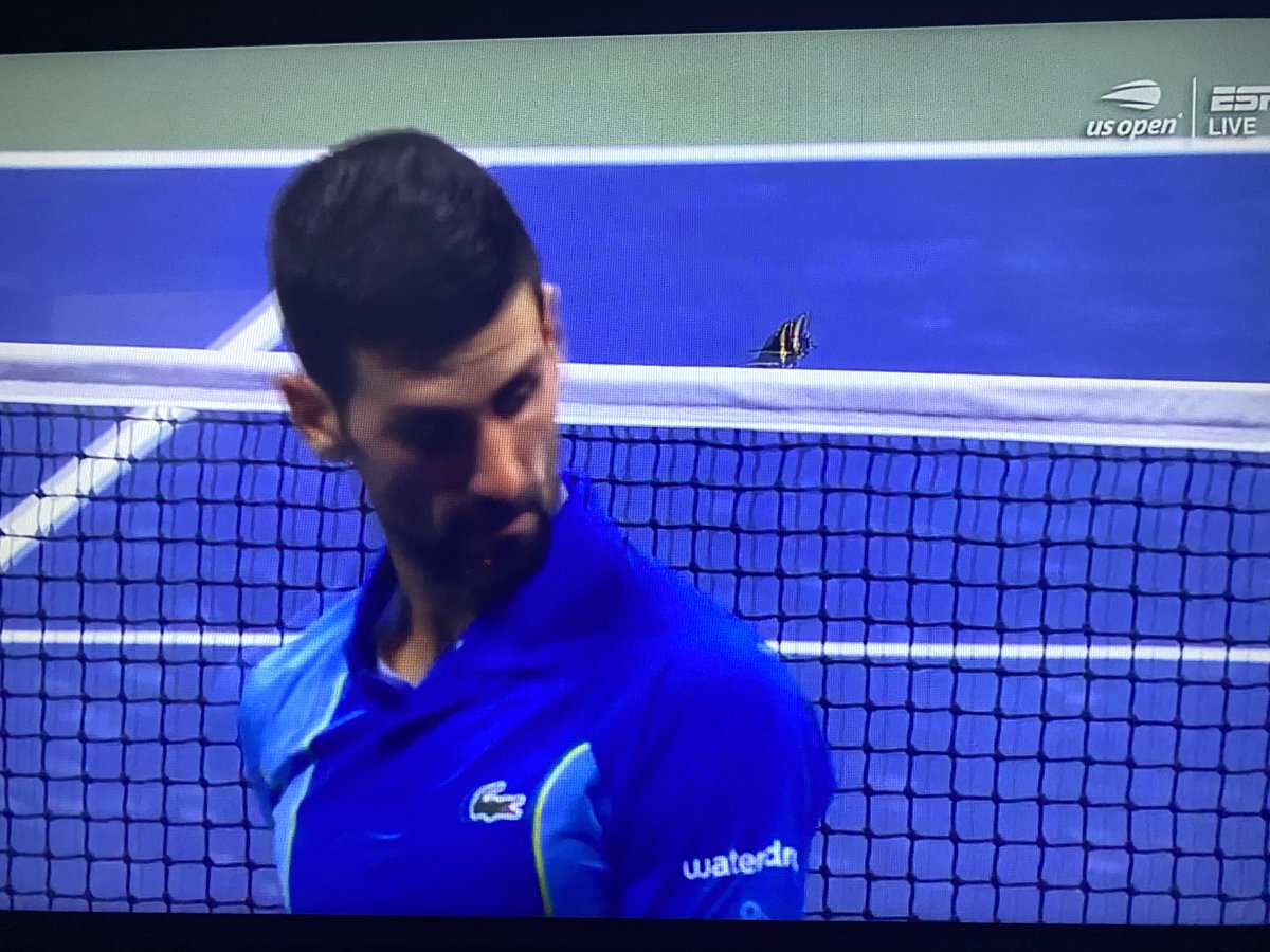 The moment I said to myself… He’s winning this one! Remember the butterflies in Australia that only came near ⁦@DjokerNole⁩ and ⁦@naomiosaka⁩?!!! 🦋🦋🦋 #BlackButterfly #NoleFam