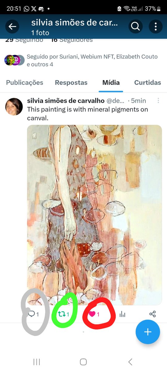Por um fio 
Painting with mineral pigments. 
#NFT #NFTs #nftart #Abstract #painting #DigitalArt #digitalart #digitalpainting #NFTartists #nftcollectors #nftcollector #NFTCollection #NFTCommunity