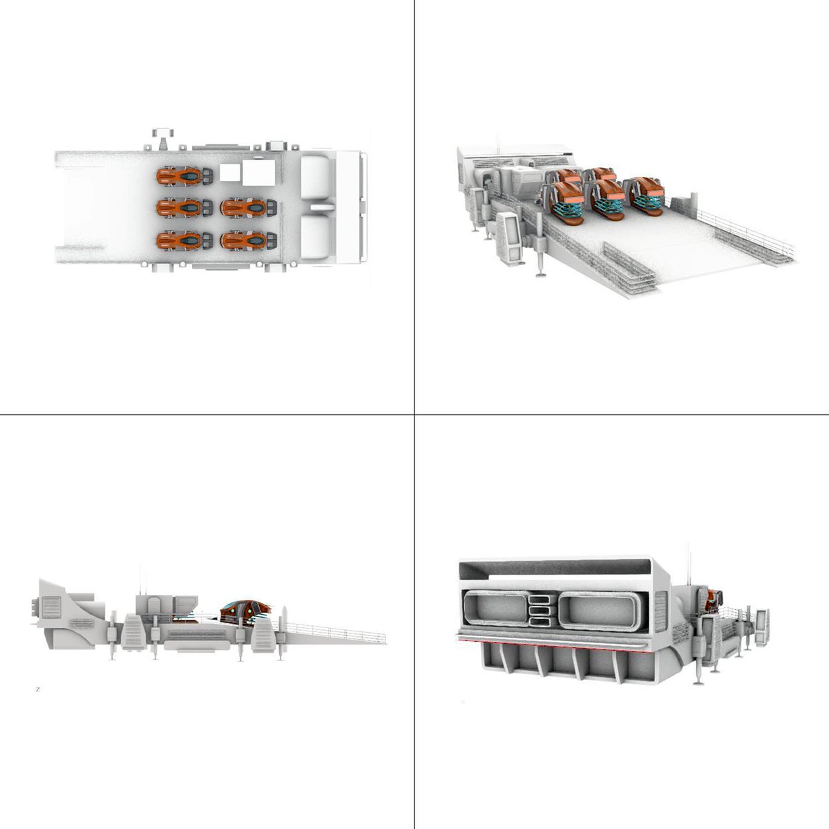 thelootverse's tweet photo. Initial designs of the SOS flatbed. It serves as a holding area where newly printed objects can fully solidify before being transported by SOSlc vehicles from Einvaldi to Arcadia. #VirtualWorldExploration #FutureOfTransport #3DPrintingInSpace https://t.co/PWN0o3h73W