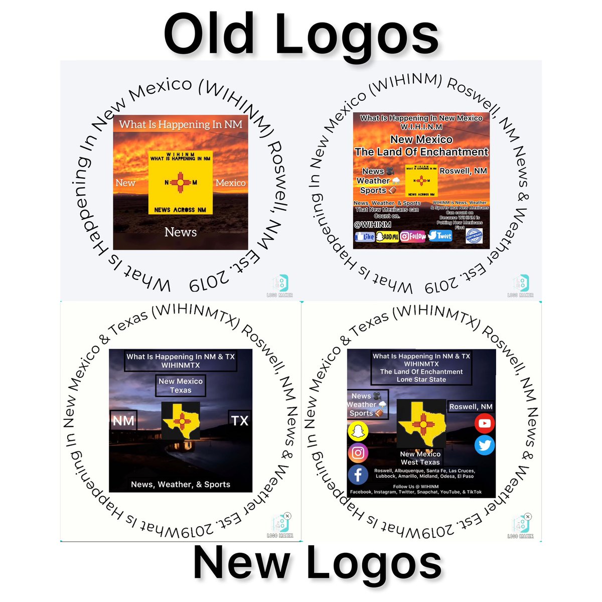 wihinm's tweet photo. Here is an upgrade to our new logos from the old to the new. It just shows what we are about here at What Is Happening In New Mexico &amp; Texas. https://t.co/7EdREEiHzU