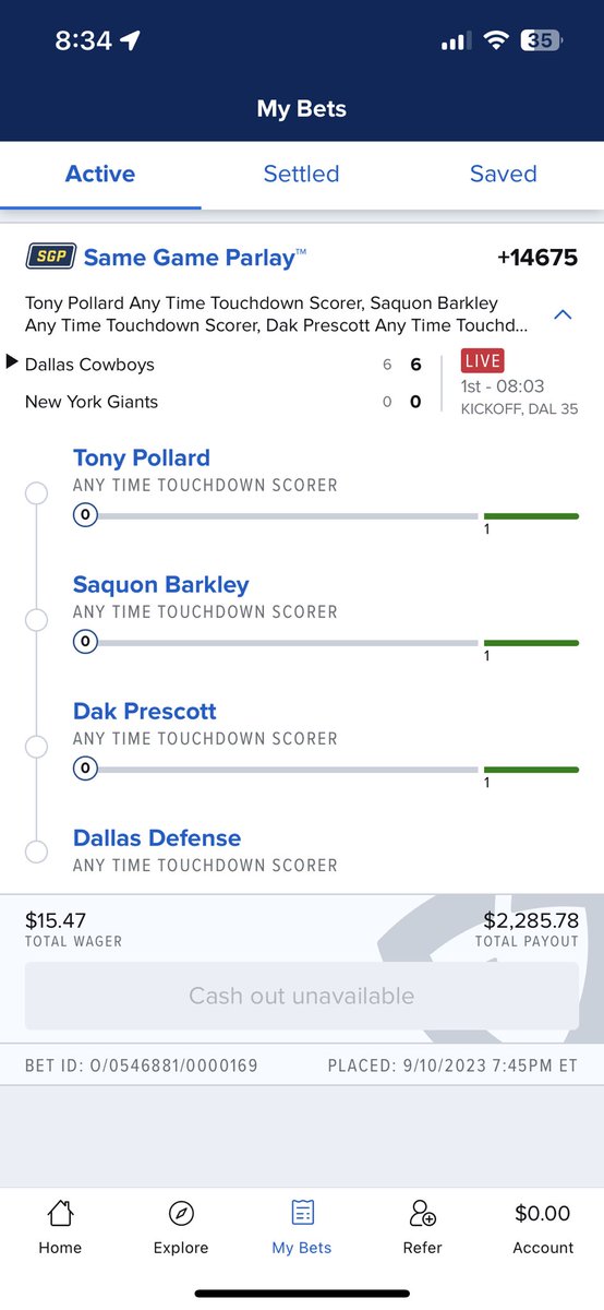 captainarbano's tweet photo. @FDSportsbook 

Uhhh does a special teams blocked field goal touchdown return count for the defense? https://t.co/jxCNr5yC2y