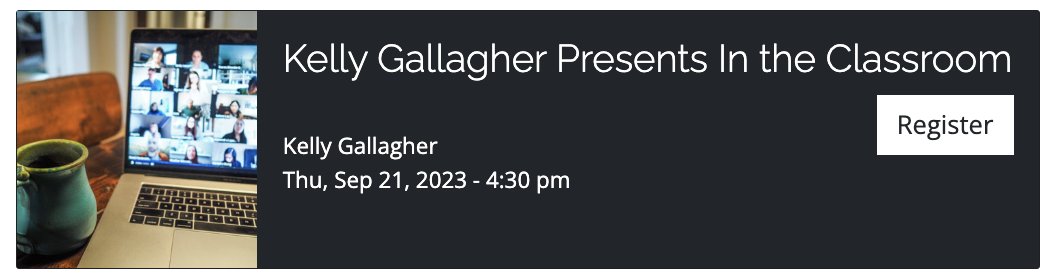 Join #ERWC for our first FREE webinar of the 2023-2024 school year. @KellyGToGo will be sharing some ideas from his co-authored book '180 Days: Two Teachers and their Quest to Engage and Empower Adolescents.' Register at writing.csusuccess.org/webinars #caedchat #teacher #engchat