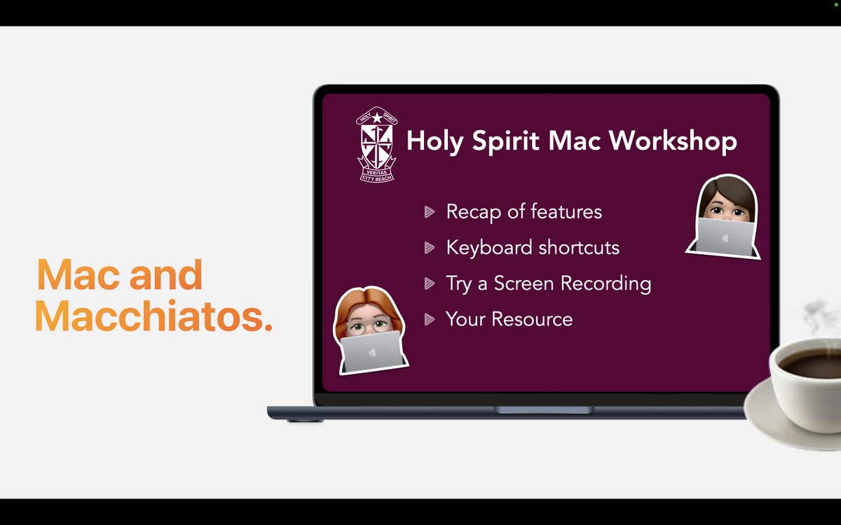 This morning we ran a staff requested Mac and Macchiato's Workshop! Our 6th Mac Workshop to learn keyboard shortcuts, screen record and how to create resources from a template <a href="/AppleEDU/">Apple Education</a> #holyspiritinnovators