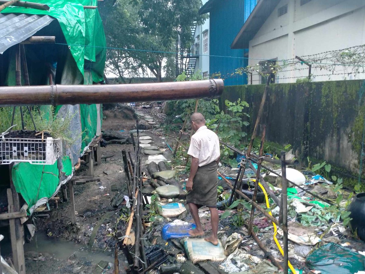 skills4humanity's tweet photo. After a recent donation in dagon we found many people having to wade through contaminated water and struggled with trash to reach #wash areas, we are preparing a large donation/clean up/rebuild for those living in #poverty.
to join up or help, please pm
#WhatsHappeninglnMyanmar https://t.co/di9l6zD39E