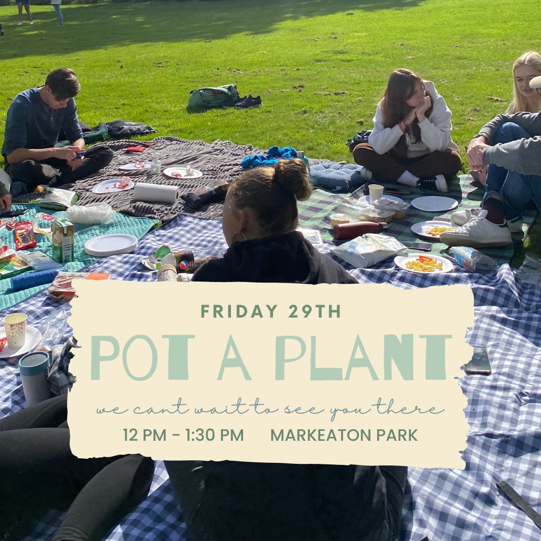 POT A PLANT!

Let's pot some plants together! making something for each of us to take home and watch our very own plants grow as the year goes by, reminding us of how much we are growing alongside it!

On the 29th Sep, Markeaton Park at 12 pm - 1:30 pm

An unmissable experience!