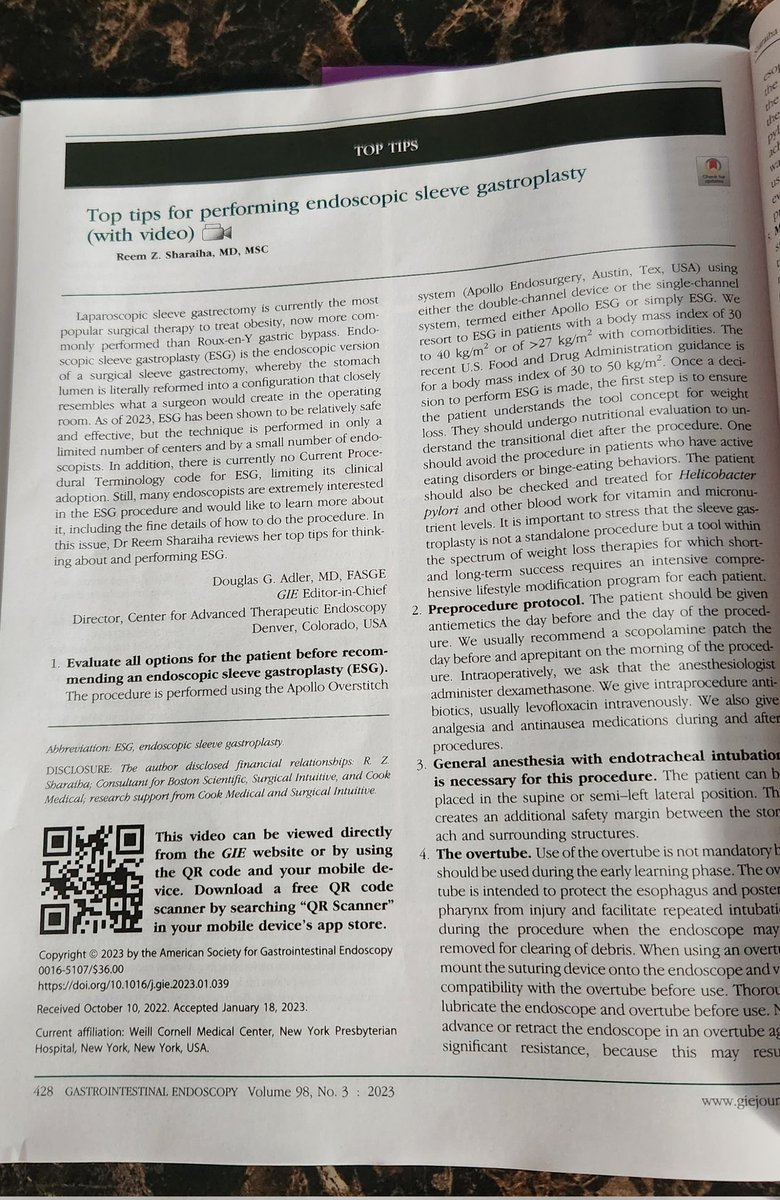 Always learning and looking for ways to improve patient outcomes! Thank you @ReemSharaiha for the great tips on #ESG @DouglasAdlerMD @ASGEendoscopy #GITwitter #MedTwitter