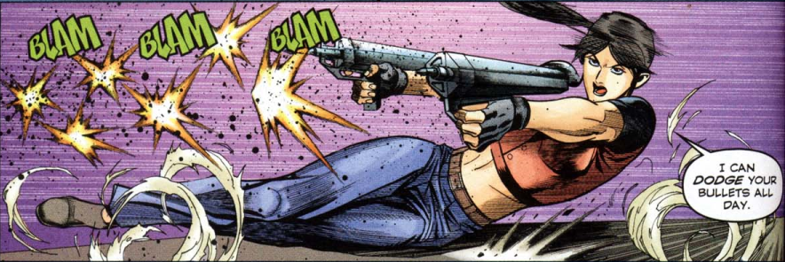 ShnNet's tweet photo. Claire has amazing human abilities. I can't dodge just one bullet imagine dodging lots of them...I´m Dead as #$%#@!!
What game has the following scene? Do u know?
"I can DODGE your bullets all day" 
#ClaireRedfield #REBHFun #ResidentEvil #DeadbyDaylight https://t.co/UMJpVKFPln