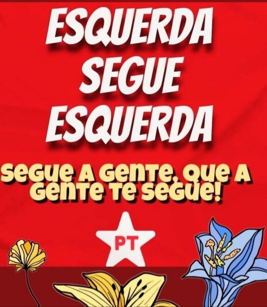 COPIE E COLE🚩 
Olá companheiros (as)🚩
Sigam-me que os seguirei de volta!  A corrente da ESQUERDA segue ESQUERDA não DEVE ser quebrada.
<a href="/LulaOficial/">Lula</a> 🚩
<a href="/Nilsonhandebol/">N.H</a>
JUNTOS PELO BRASIL!🚩🚩
#EsquerdaSegueEsquerda 
<a href="/creuzagarcia4/">Creuza Garcia 🚩🚩🚩</a> 
<a href="/HolandaMary2/">Mary Holanda 2024 *SDV*</a> 
<a href="/matosdbruno/">Bruno</a> 
<a href="/RobsonJB/">罗布森 Robson Belli, Petista e Lula sempre...</a> 
<a href="/N3tt0/">Netto</a>