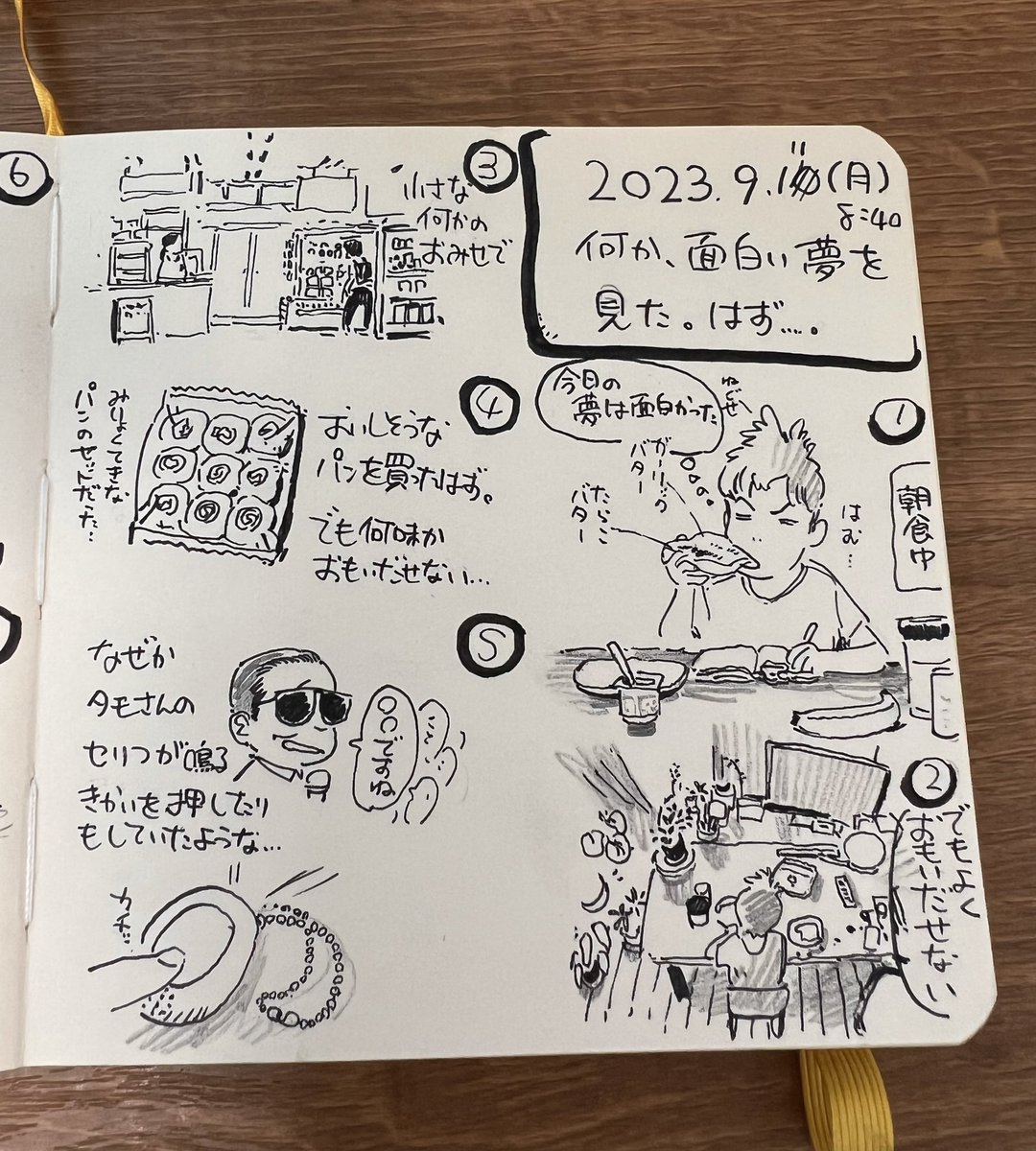何か面白い夢を見たはず。。