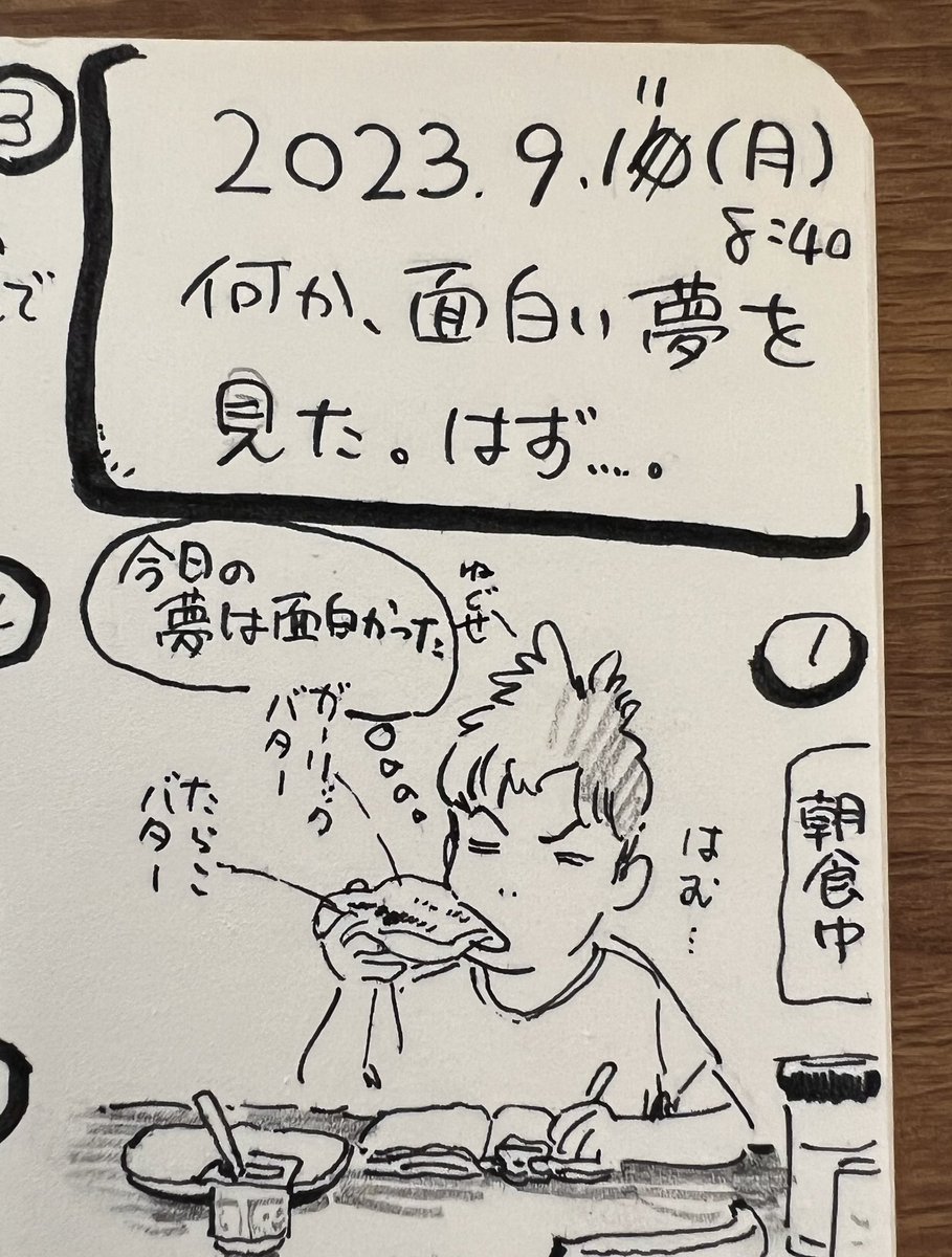 何か面白い夢を見たはず。。