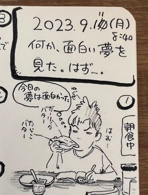何か面白い夢を見たはず。。
