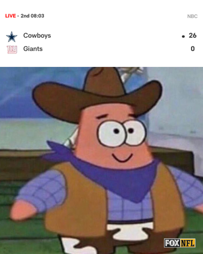 NFLonFOX's tweet photo. It is a fun night so far for @dallascowboys fans 🤠 https://t.co/vOA0FW2Jwx