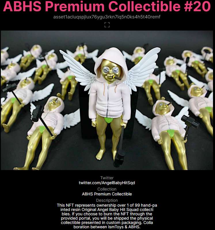ADA_Joker's tweet photo. There are only 99 out there, but #20 is mine! @AngelBabyHitSqd and @IsmToys Bringing NFTs into the real world! But only if I choose that path for #20 😉😃🪽🪽 LFG https://t.co/kTZICrKvGJ